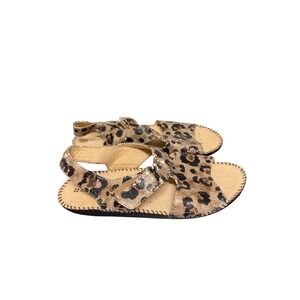 Naturalizer Womens Leopard Print Slingback Flat Sandals Brown Tan 9.5M